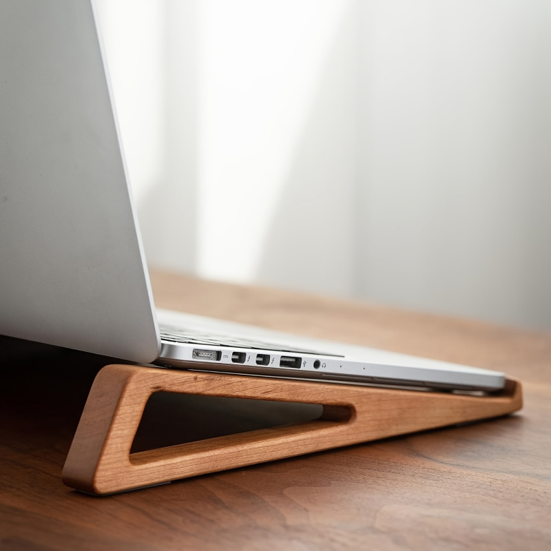 Laptop Accessories Design - Supporto per Laptop in Legno Pieghevole
